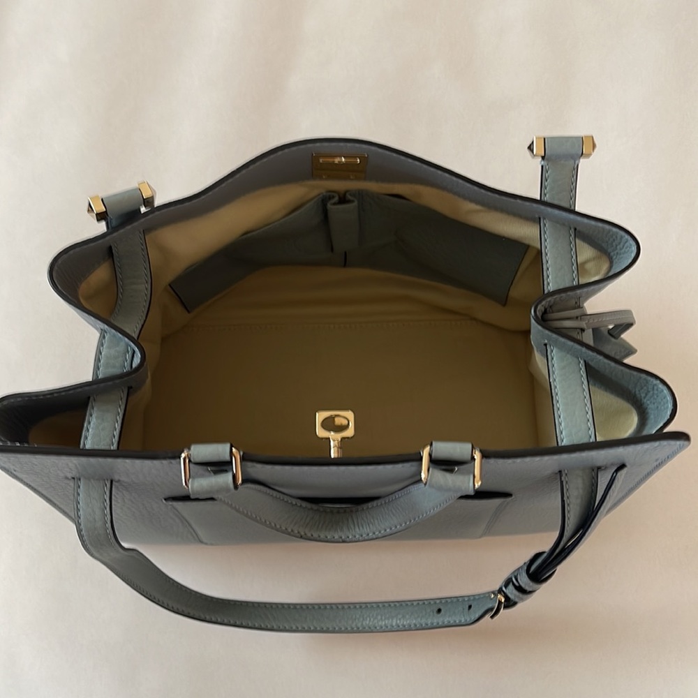 Valentino Garavani Teal Blue Satchel Tote - Picture 6 of 13